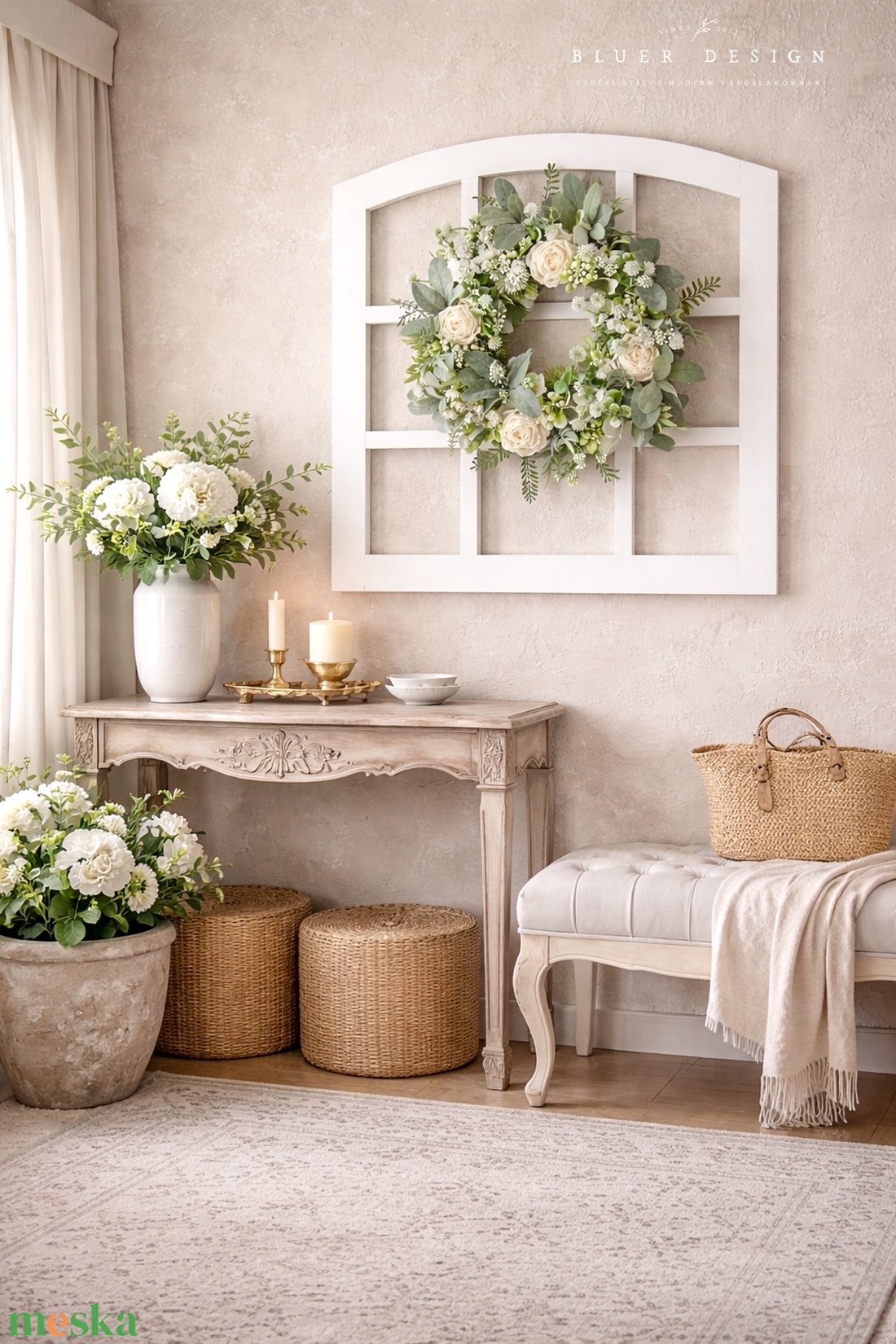 Fa farmhouse ablakkeret, vakablak, képkeret, kandalló dekoráció vintage - otthon & életmód - bútor - más bútor - Meska.hu