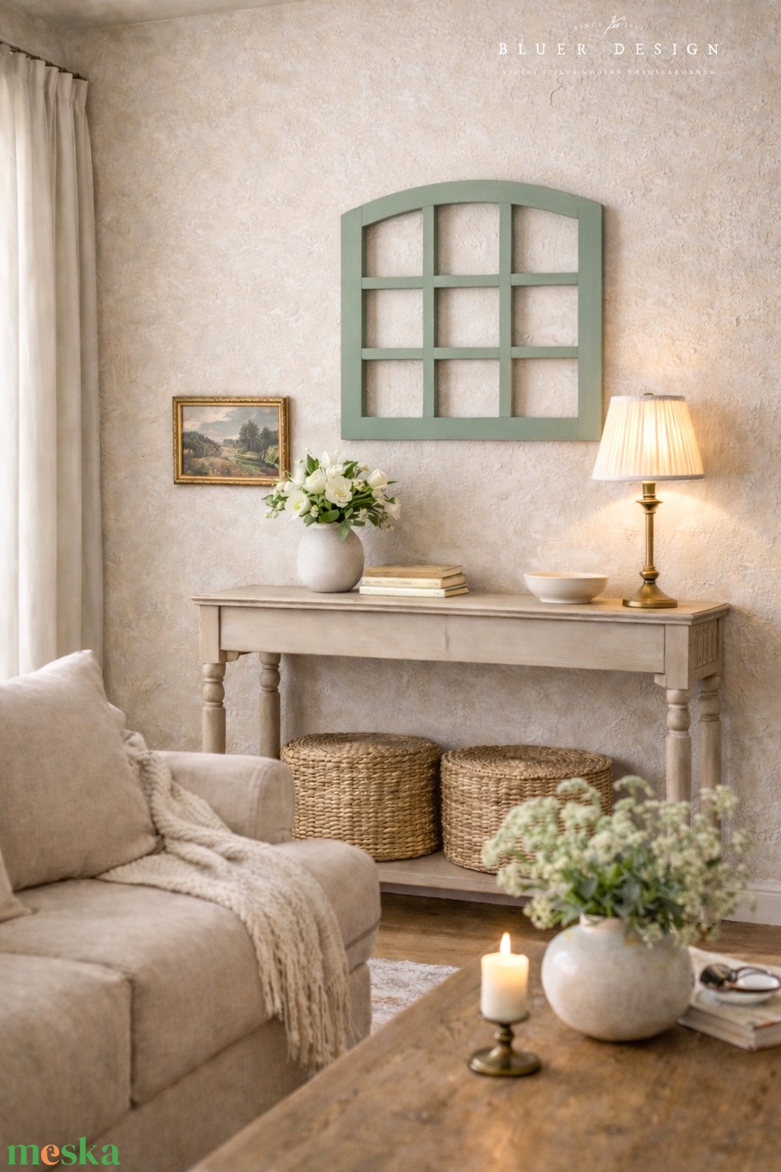 Fa farmhouse ablakkeret, vakablak, képkeret, kandalló dekoráció vintage - otthon & életmód - bútor - más bútor - Meska.hu