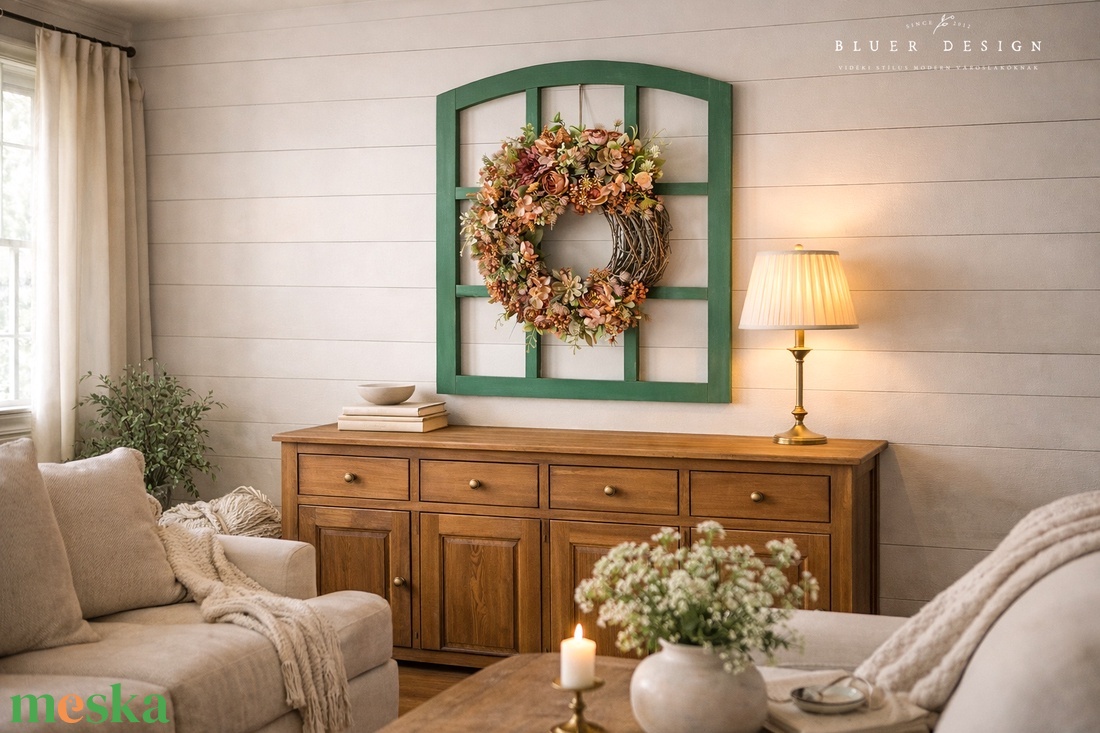 Fa farmhouse ablakkeret, vakablak, képkeret, kandalló dekoráció vintage - otthon & életmód - bútor - más bútor - Meska.hu