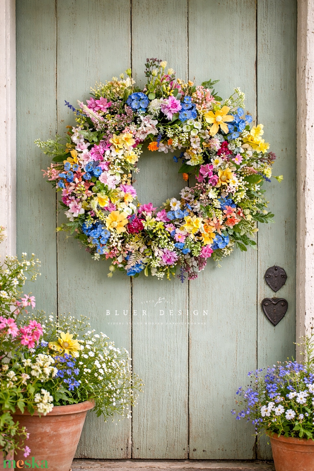Tavaszi nyári virágos vintage ajtódísz készítő workshop DIY - privát foglalkozás - diy (csináld magad) - workshop & tanfolyam - Meska.hu