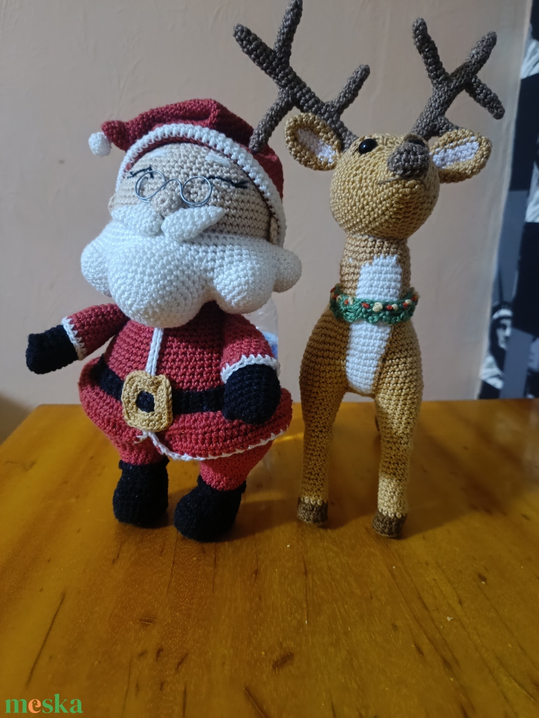 Télapó és rénszarvasa - karácsony - mikulás - mikulás beltéri dekoráció - Meska.hu