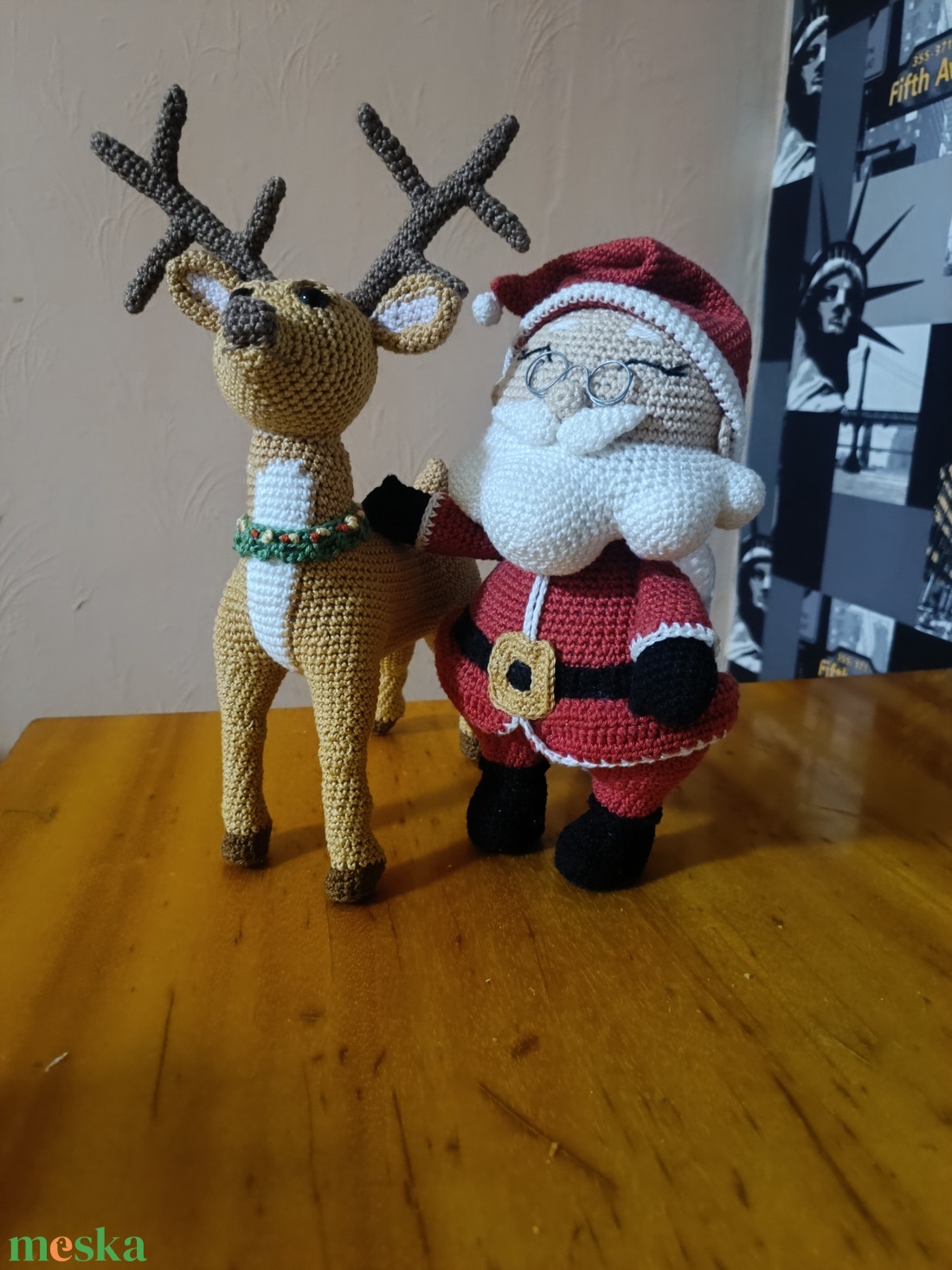 Télapó és rénszarvasa - karácsony - mikulás - mikulás beltéri dekoráció - Meska.hu