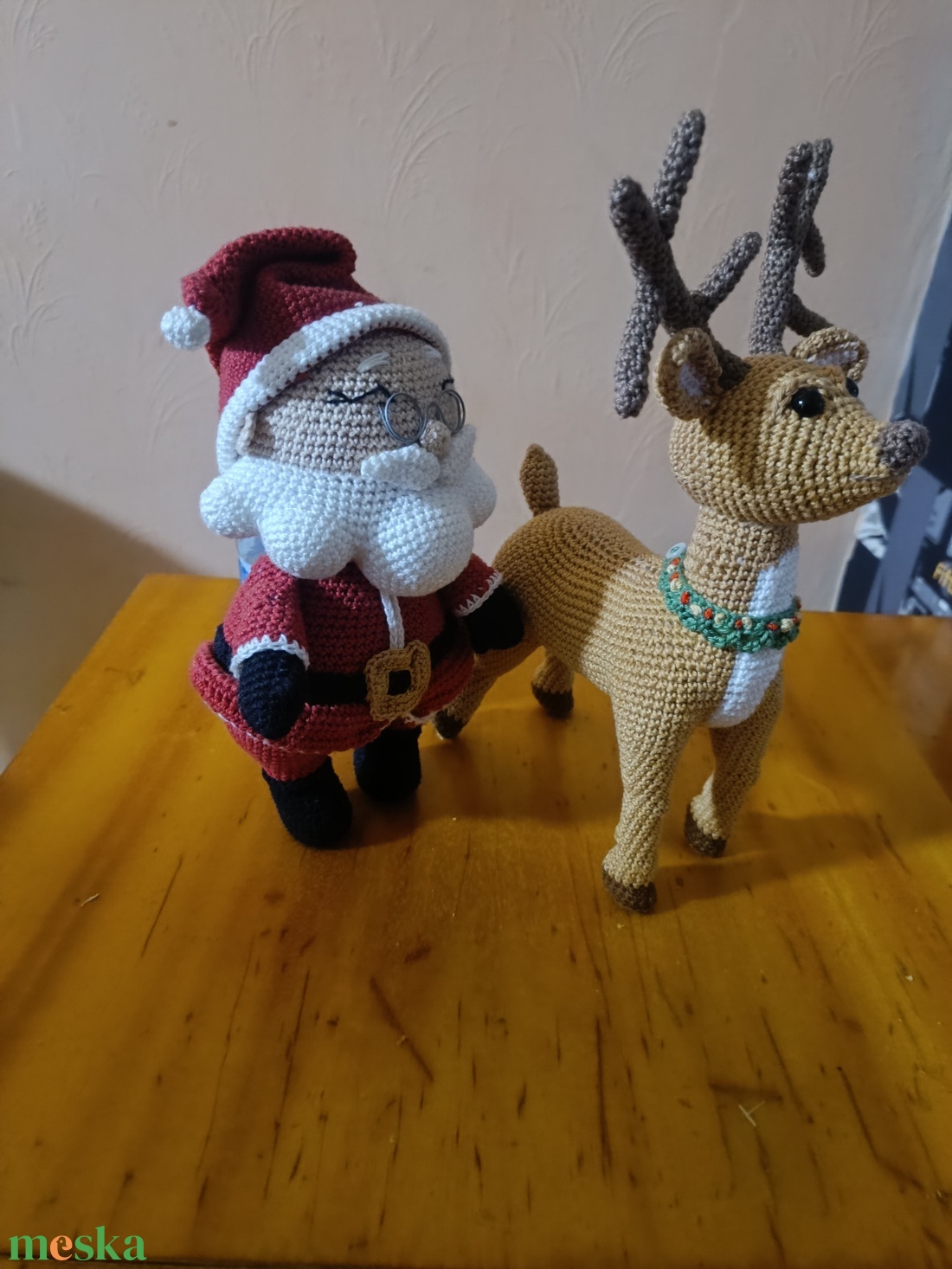 Télapó és rénszarvasa - karácsony - mikulás - mikulás beltéri dekoráció - Meska.hu