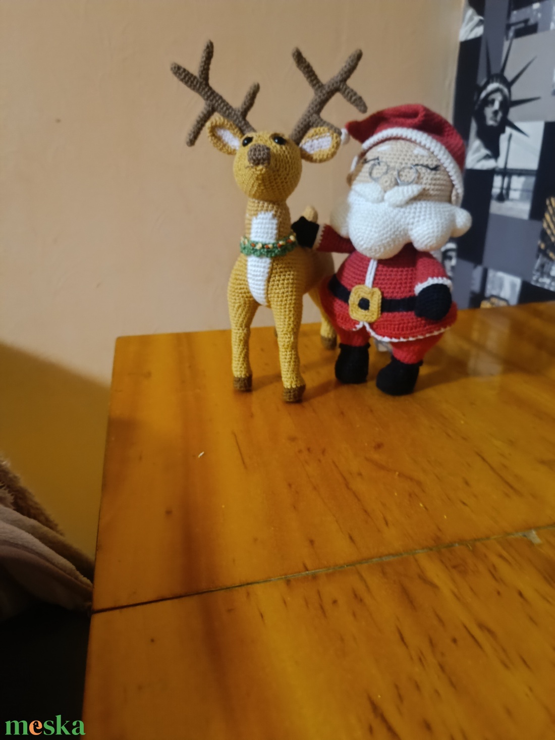 Télapó és rénszarvasa - karácsony - mikulás - mikulás beltéri dekoráció - Meska.hu