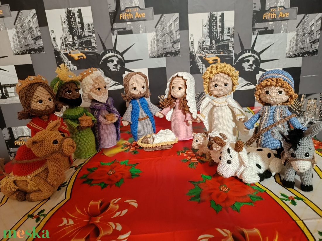 Horgolt betlehem - karácsony - karácsonyi lakásdekoráció - karácsonyi manók, figurák - Meska.hu