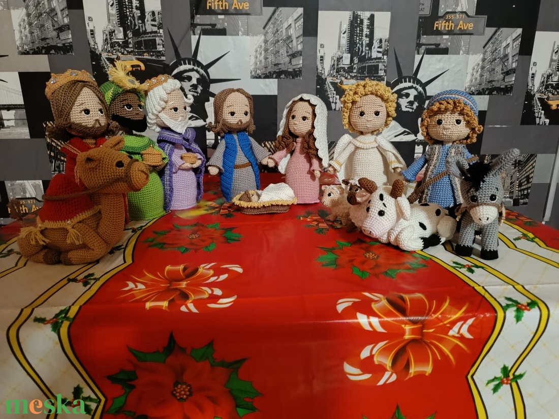 Horgolt betlehem - karácsony - karácsonyi lakásdekoráció - karácsonyi manók, figurák - Meska.hu