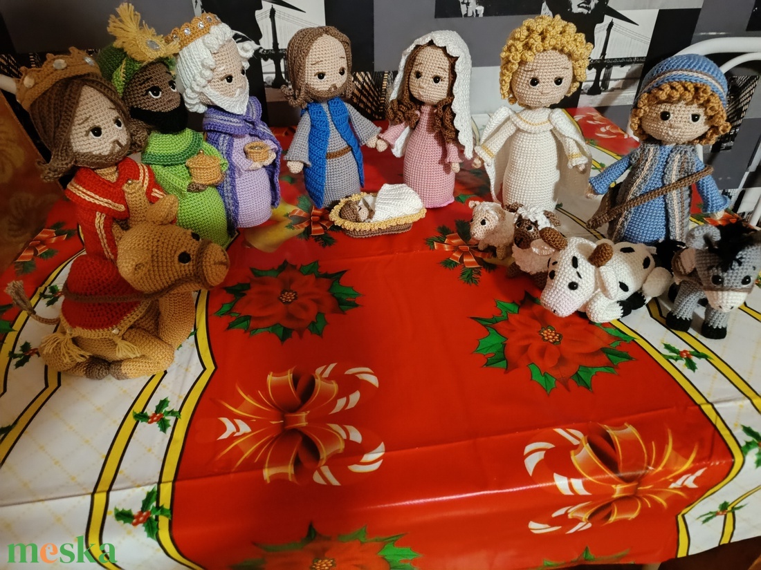 Horgolt betlehem - karácsony - karácsonyi lakásdekoráció - karácsonyi manók, figurák - Meska.hu