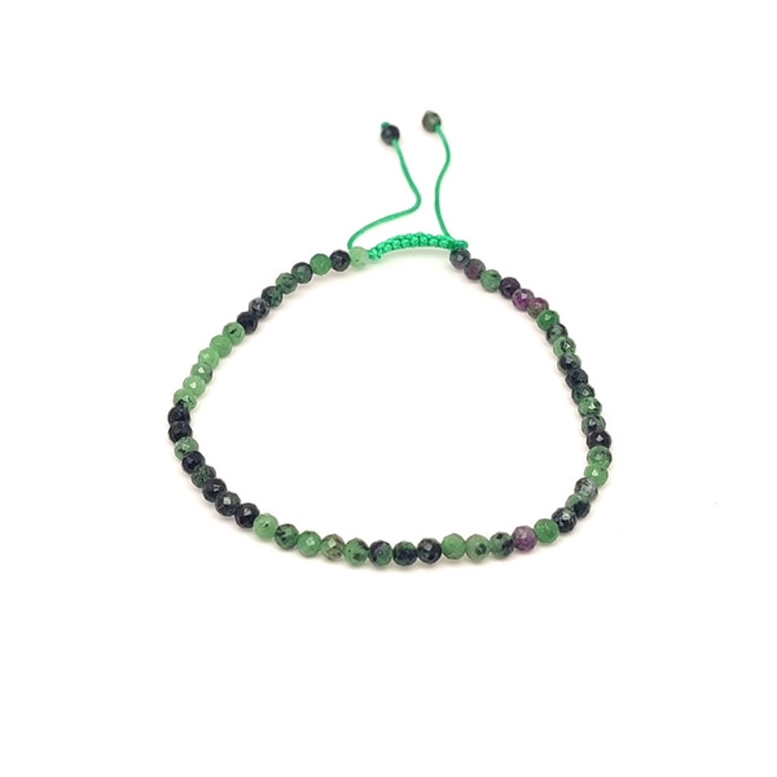 Fazettált rubin zoizit golyós ásvány karkötő csúszócsomóval 4�5mm - ékszer - karkötő - ásványkarkötő - Meska.hu