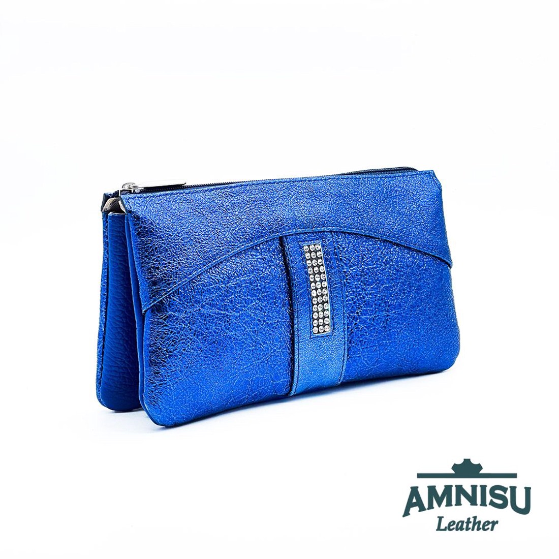 Metál királykék egyenes swarovski köves női pénztárca G6018 -  - Meska.hu
