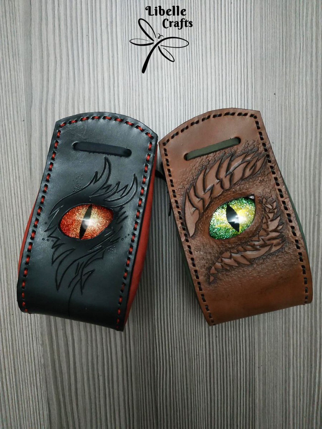 Sárkányszemes kockatartó szütyő - PIROS szemmel - játék & sport - táblajáték és kártyajáték - társasjátékok - dobókocka - Meska.hu