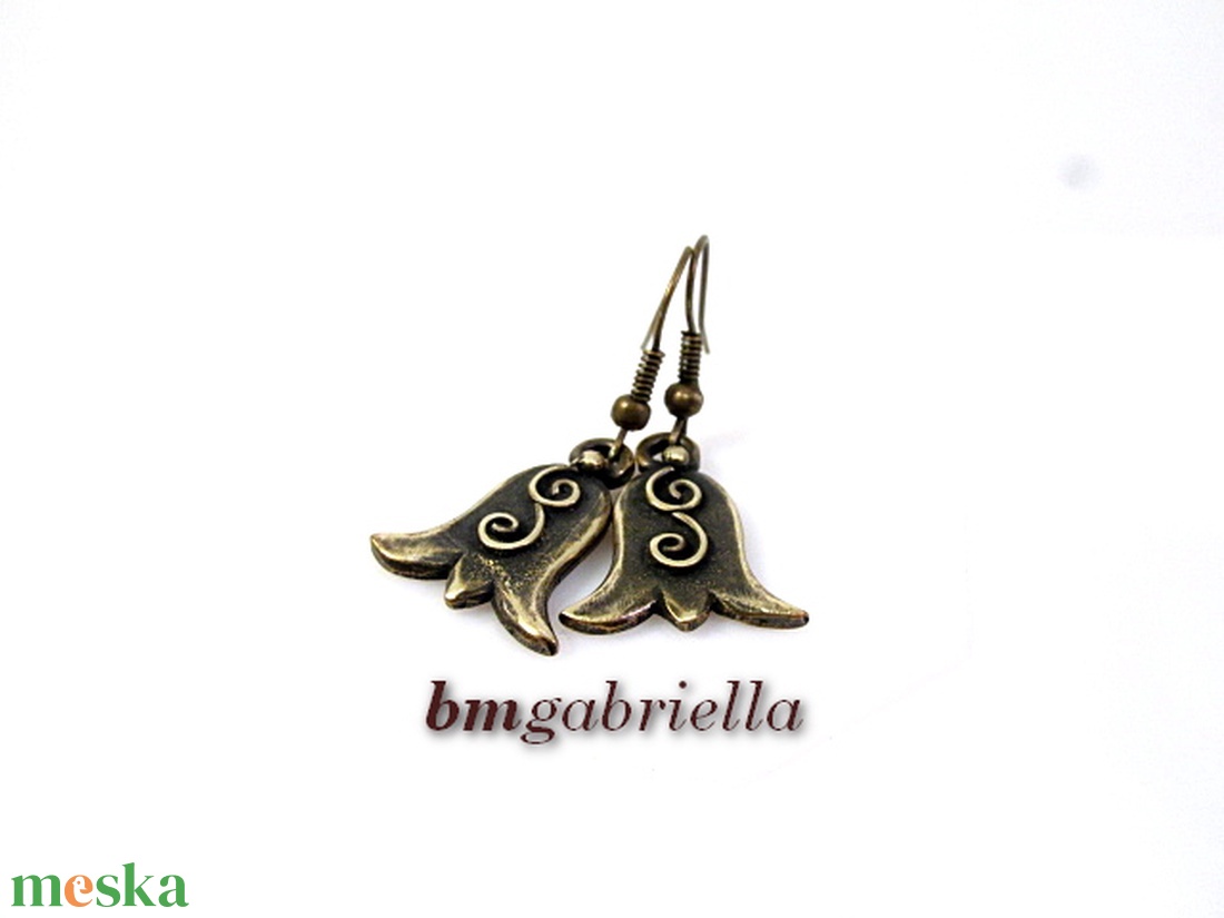 Menyecske-tulipán - tulipán fülbevaló - magyar népi motívum - egyedi tervezésű kézműves ékszer - ékszer - fülbevaló - lógó fülbevaló - Meska.hu