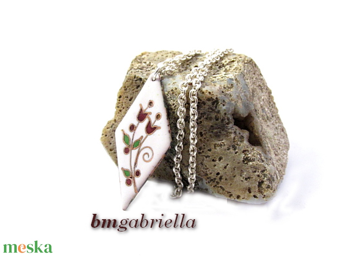 Páros tulipános - tűzzománc nyaklánc - ékszer - nyaklánc - medálos nyaklánc - Meska.hu