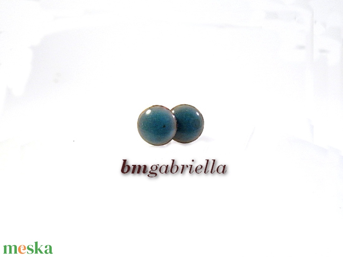 Cseppecske világoskék - tűzzománc bedugós pont fülbevaló - ékszer - fülbevaló - pötty fülbevaló - Meska.hu