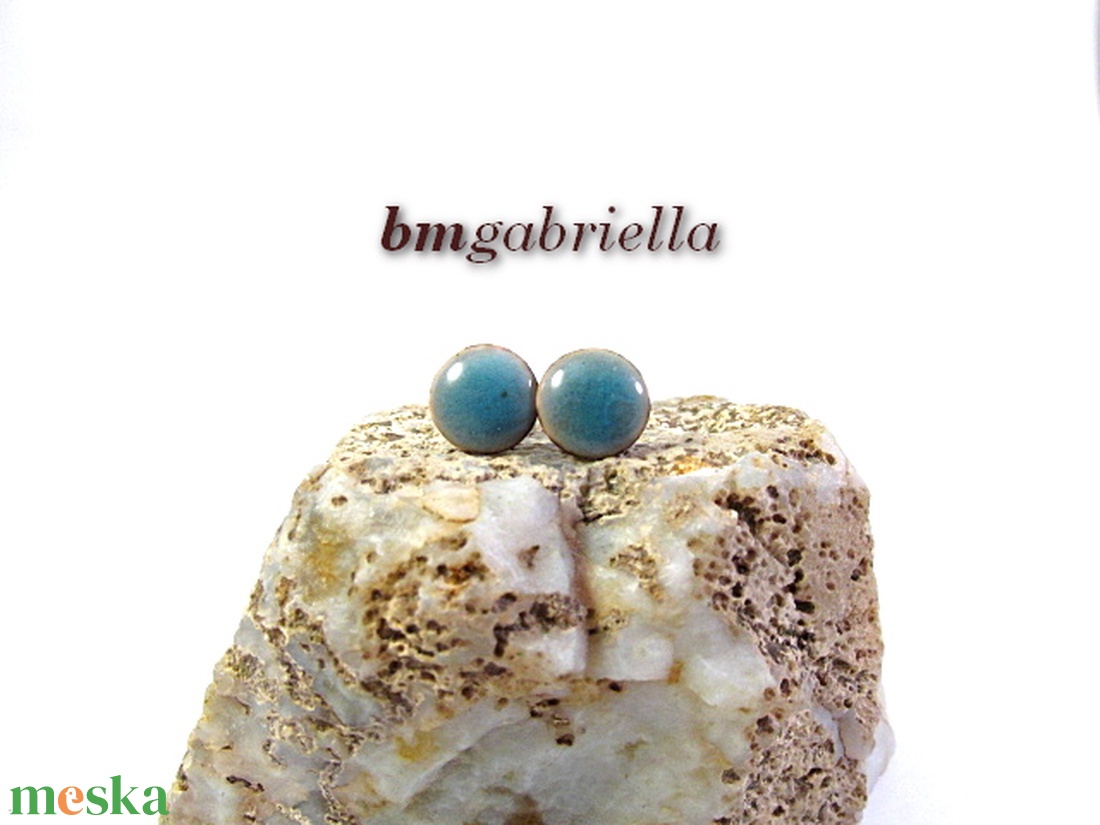 Cseppecske világoskék - tűzzománc bedugós pont fülbevaló - ékszer - fülbevaló - pötty fülbevaló - Meska.hu