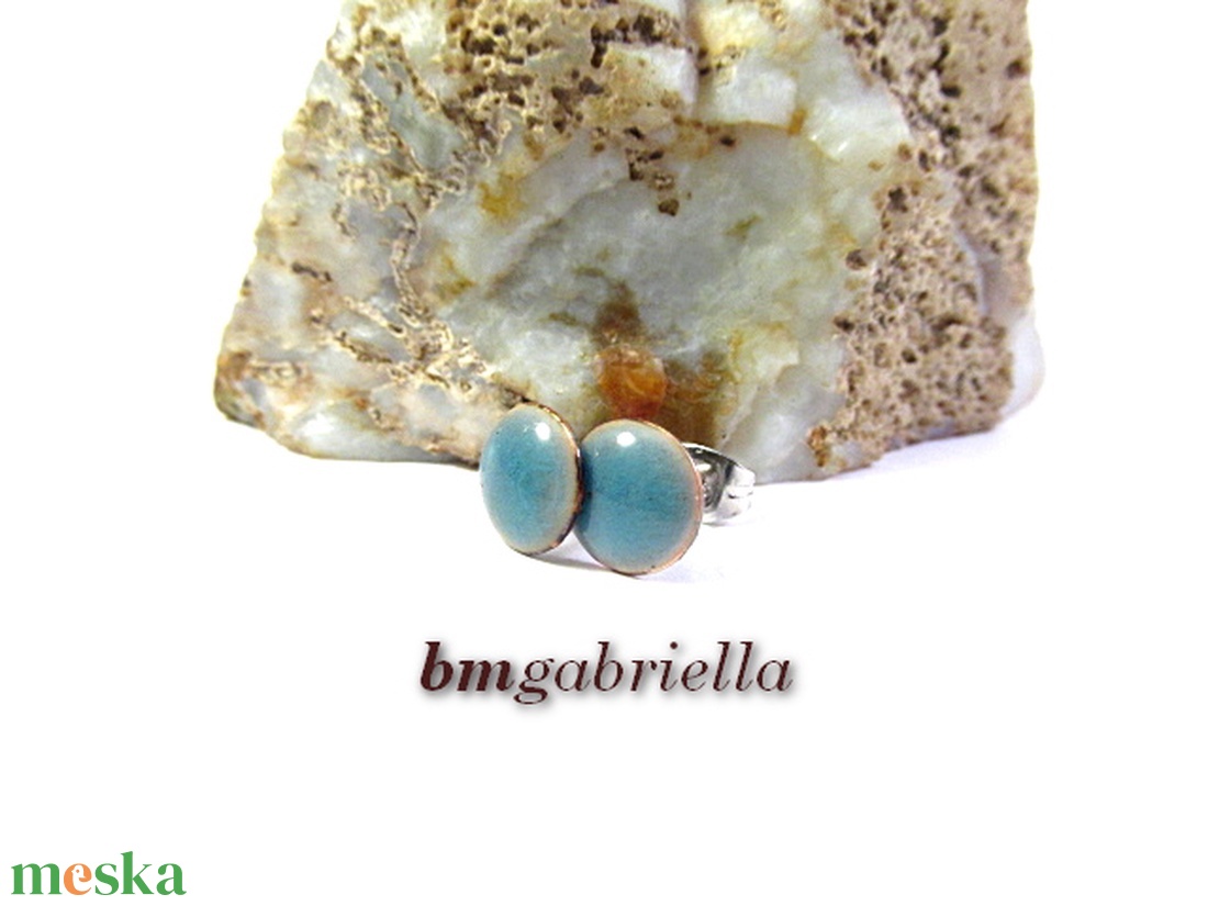 Cseppecske világoskék - tűzzománc bedugós pont fülbevaló - ékszer - fülbevaló - pötty fülbevaló - Meska.hu