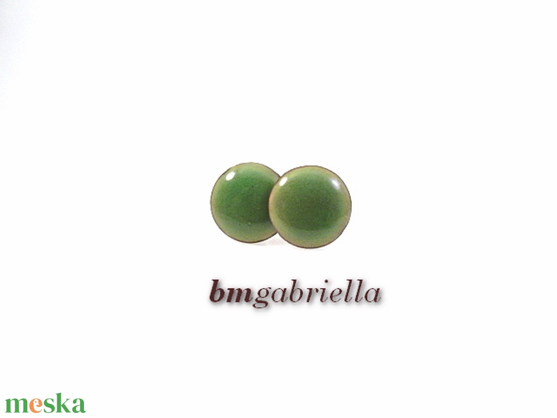 Cseppecske világoszöld - tűzzománc bedugós pont fülbevaló - ékszer - fülbevaló - pötty fülbevaló - Meska.hu