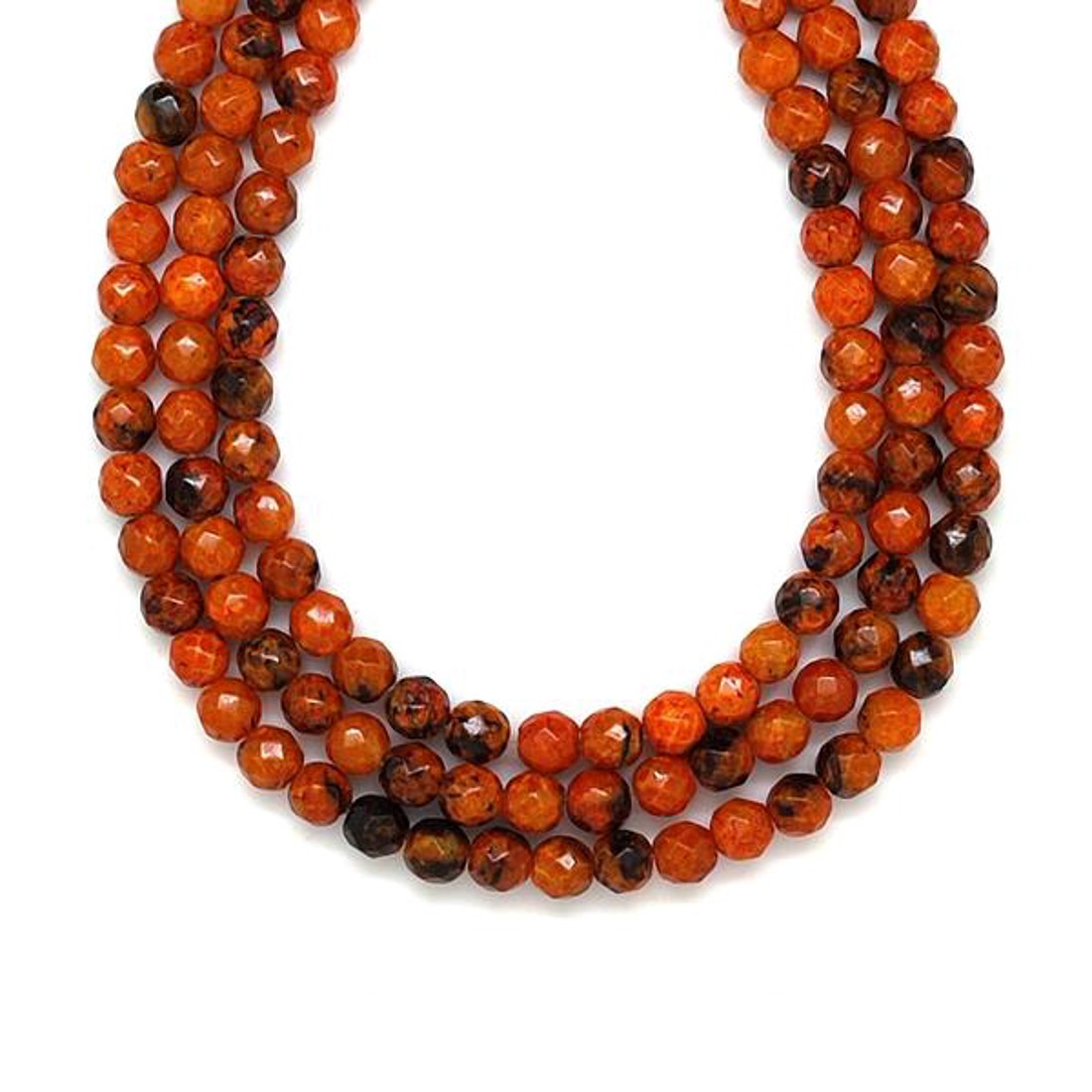 Achát hőkezelt fazettált narancs golyó 6mm� ékszerkészítő alapanyag (füzér) - kellékek & szerszámok - ásvány alapanyag - ásványfüzér - Meska.hu