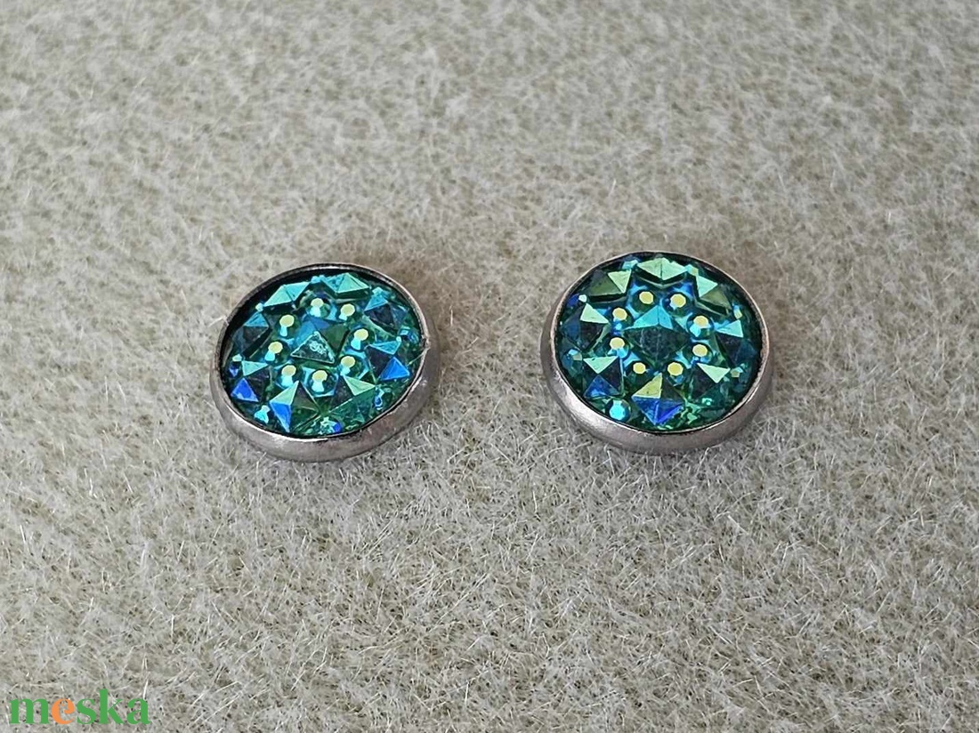 Türkiz Druzy bedugós fülbevaló - ékszer - fülbevaló - lógó fülbevaló - Meska.hu