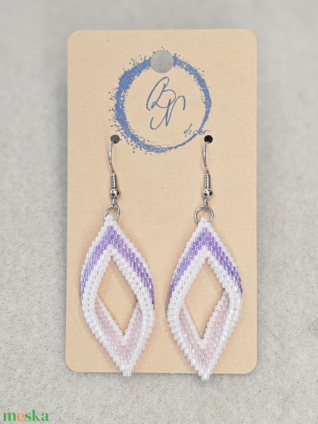 Peyote akasztós fülbevaló - ékszer - fülbevaló - lógó fülbevaló - Meska.hu