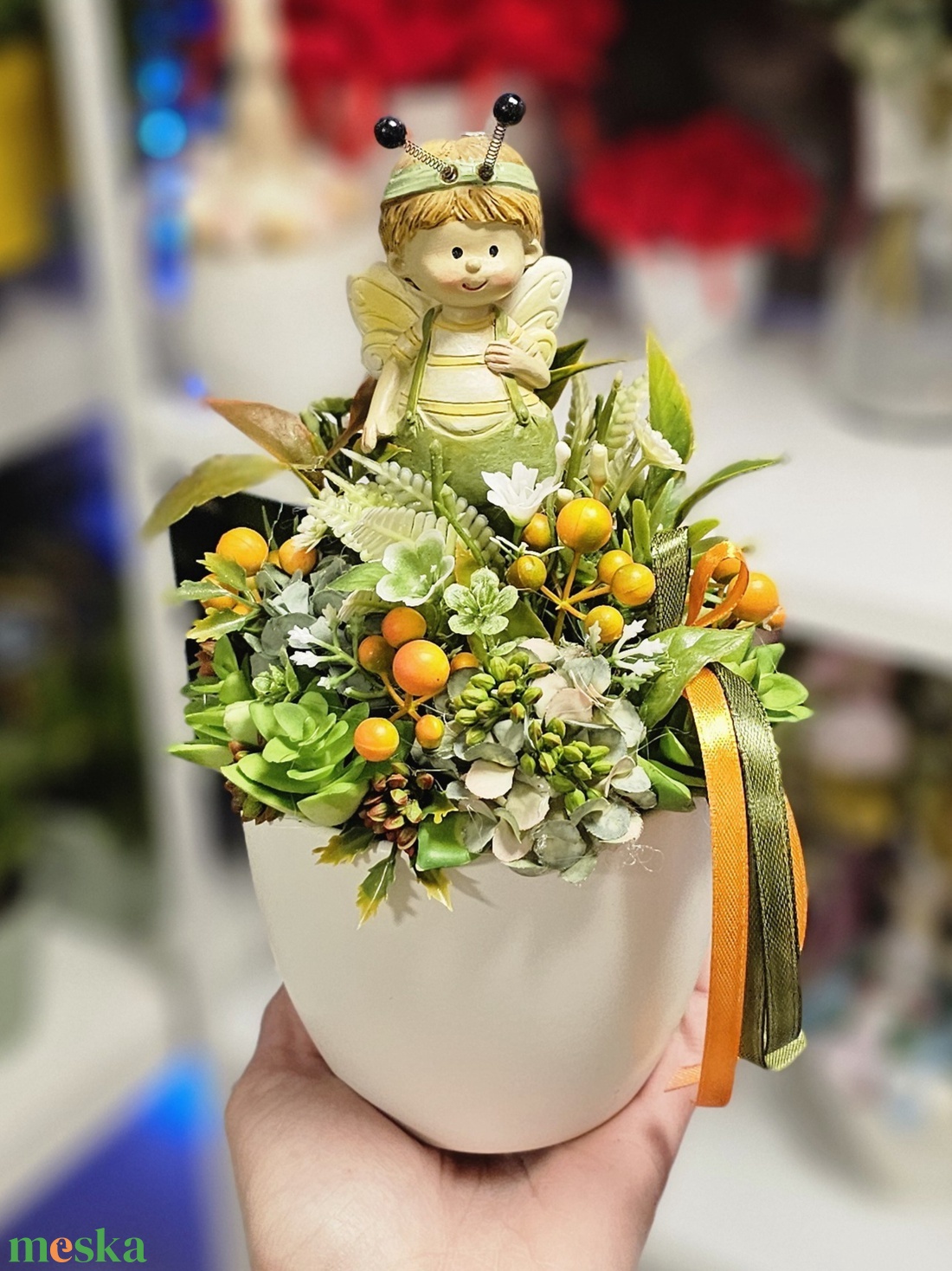 Tündérfiús asztaldísz - otthon & életmód - virágdekoráció - virágdíszek - asztali virágdísz - Meska.hu