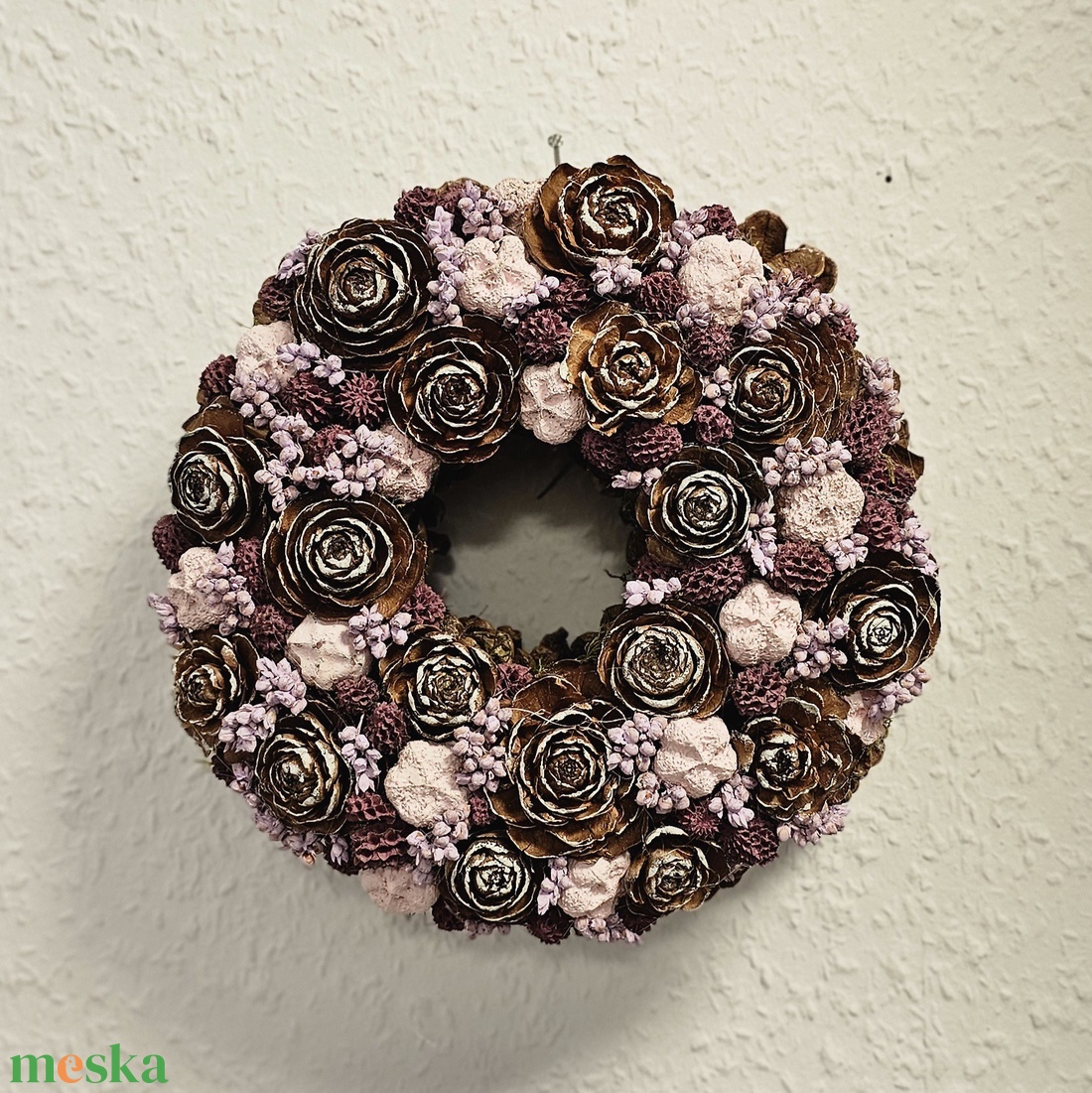 Toboz koszorú - otthon & életmód - dekoráció - ajtó- és ablak dekoráció - ajtódísz & kopogtató - Meska.hu