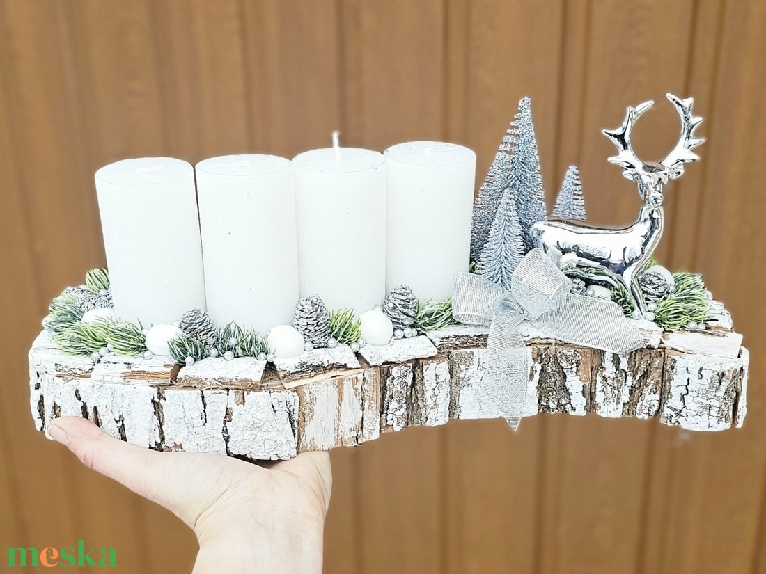 Szarvasos adventi asztaldísz - karácsony - adventi díszek - adventi asztaldísz - Meska.hu