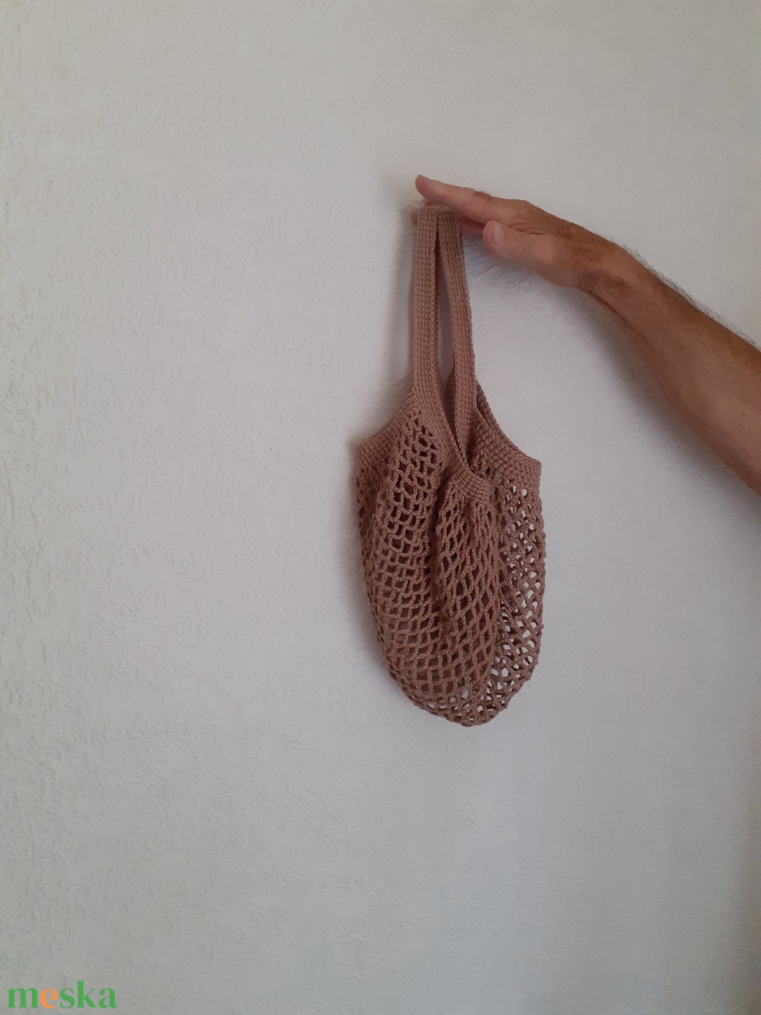 Horgolt francia  bevásárló cekker - táska & tok - bevásárlás & shopper táska - shopper, textiltáska, szatyor - Meska.hu