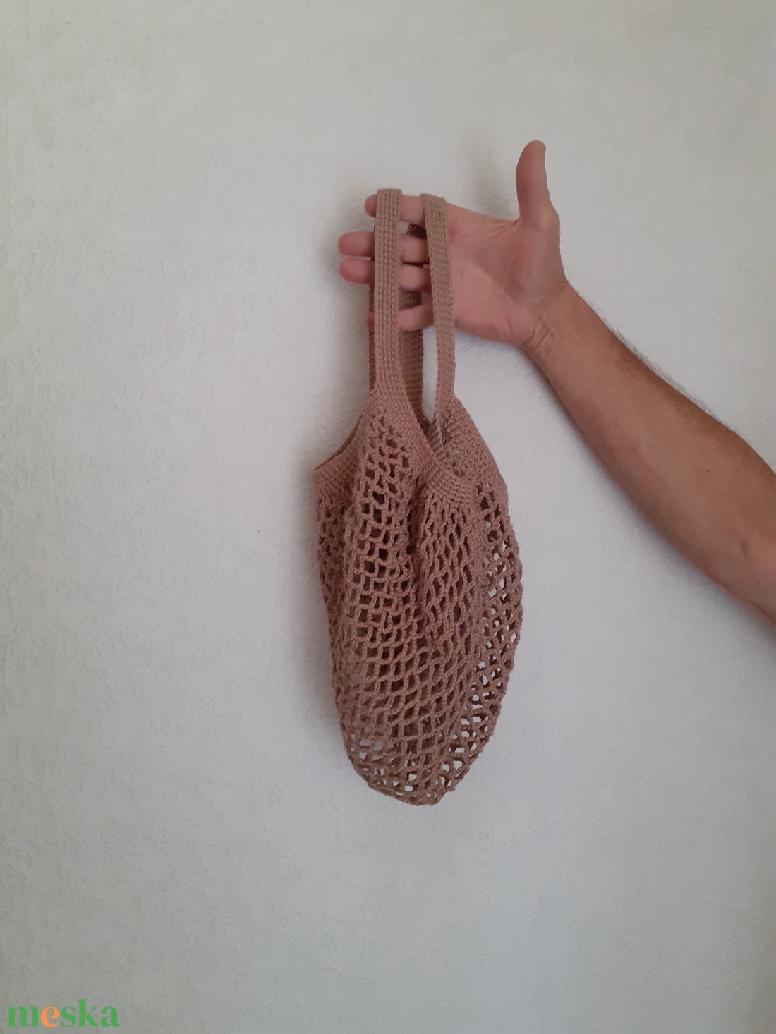 Horgolt francia  bevásárló cekker - táska & tok - bevásárlás & shopper táska - shopper, textiltáska, szatyor - Meska.hu