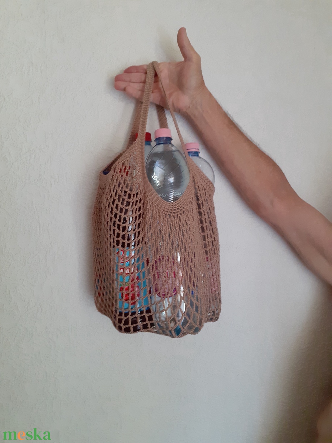 Horgolt francia  bevásárló cekker - táska & tok - bevásárlás & shopper táska - shopper, textiltáska, szatyor - Meska.hu