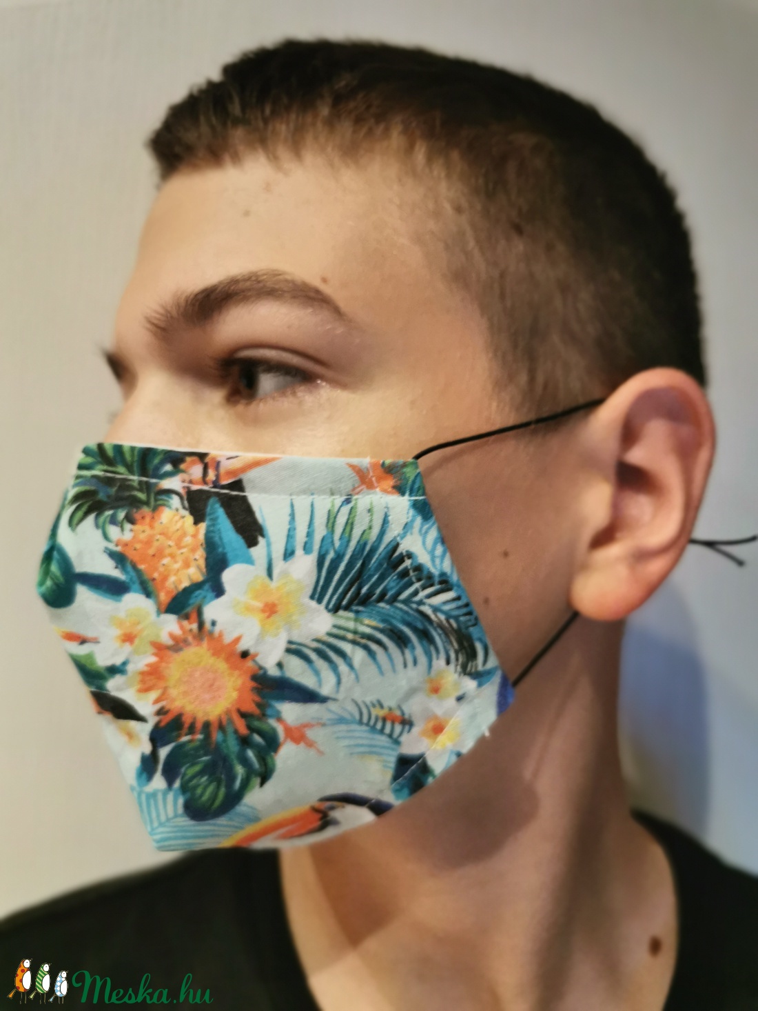 Mosható textil maszk tukán - - Meska.hu Mosható textil maszk tukán - - Meska.hu