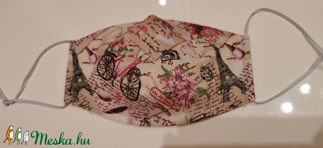 Mosható textil maszk Párizs - - Meska.hu Mosható textil maszk Párizs - - Meska.hu