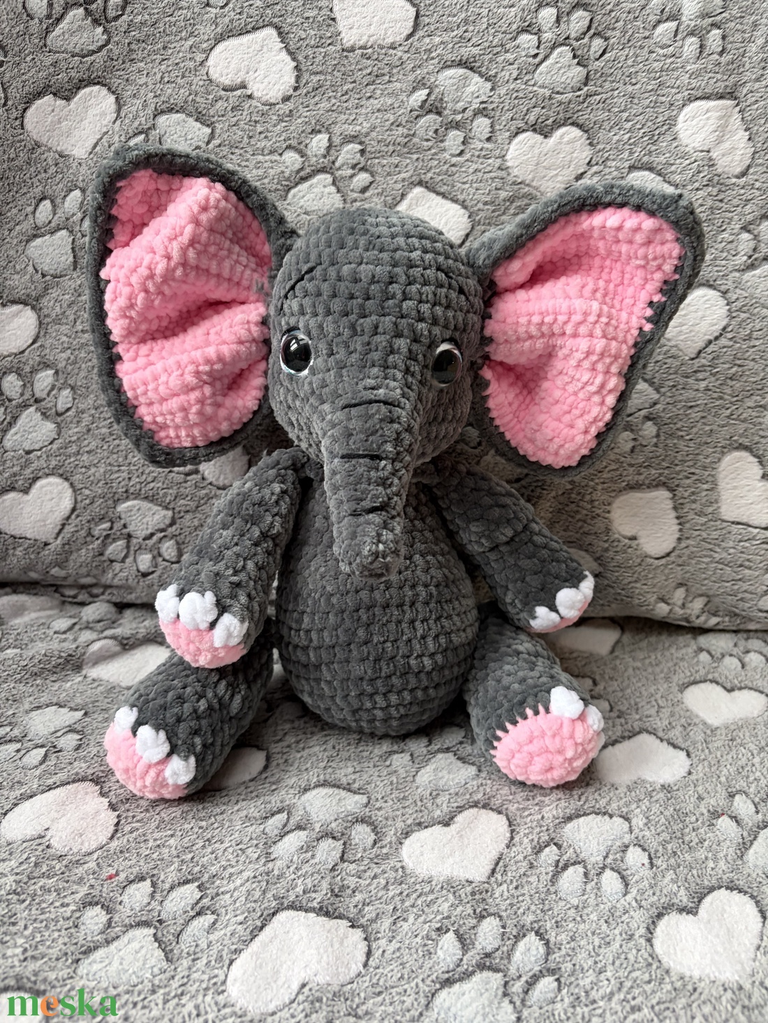Horgolt plüss elefánt  - játék & sport - plüssállat & játékfigura - elefánt - Meska.hu