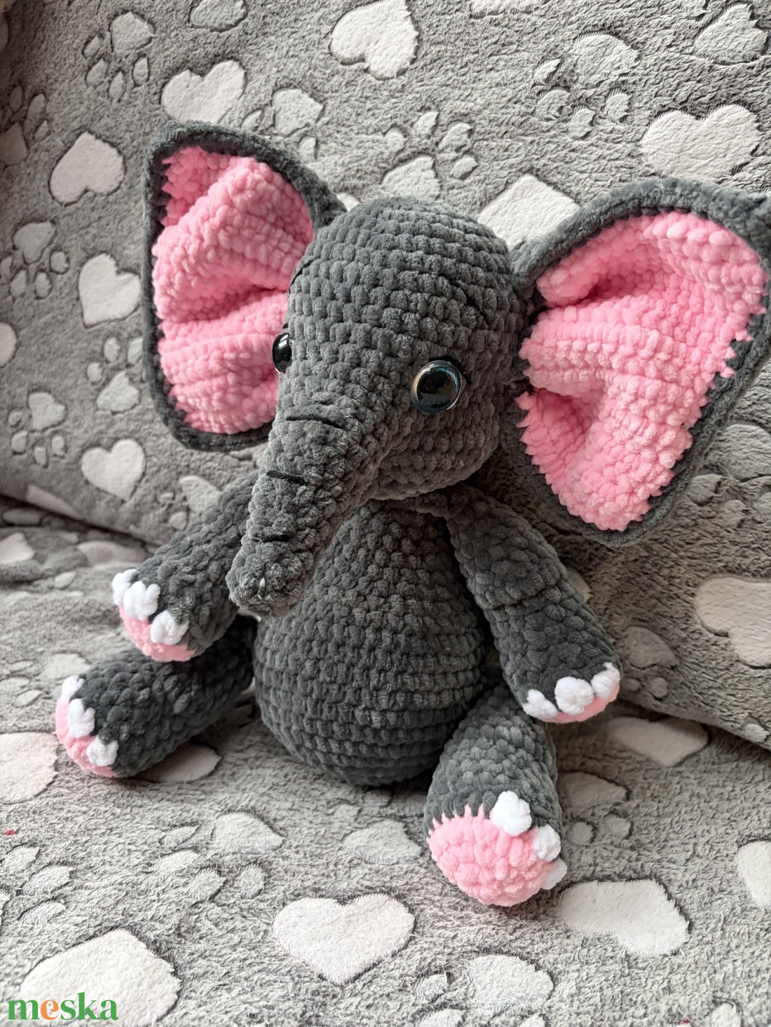 Horgolt plüss elefánt  - játék & sport - plüssállat & játékfigura - elefánt - Meska.hu