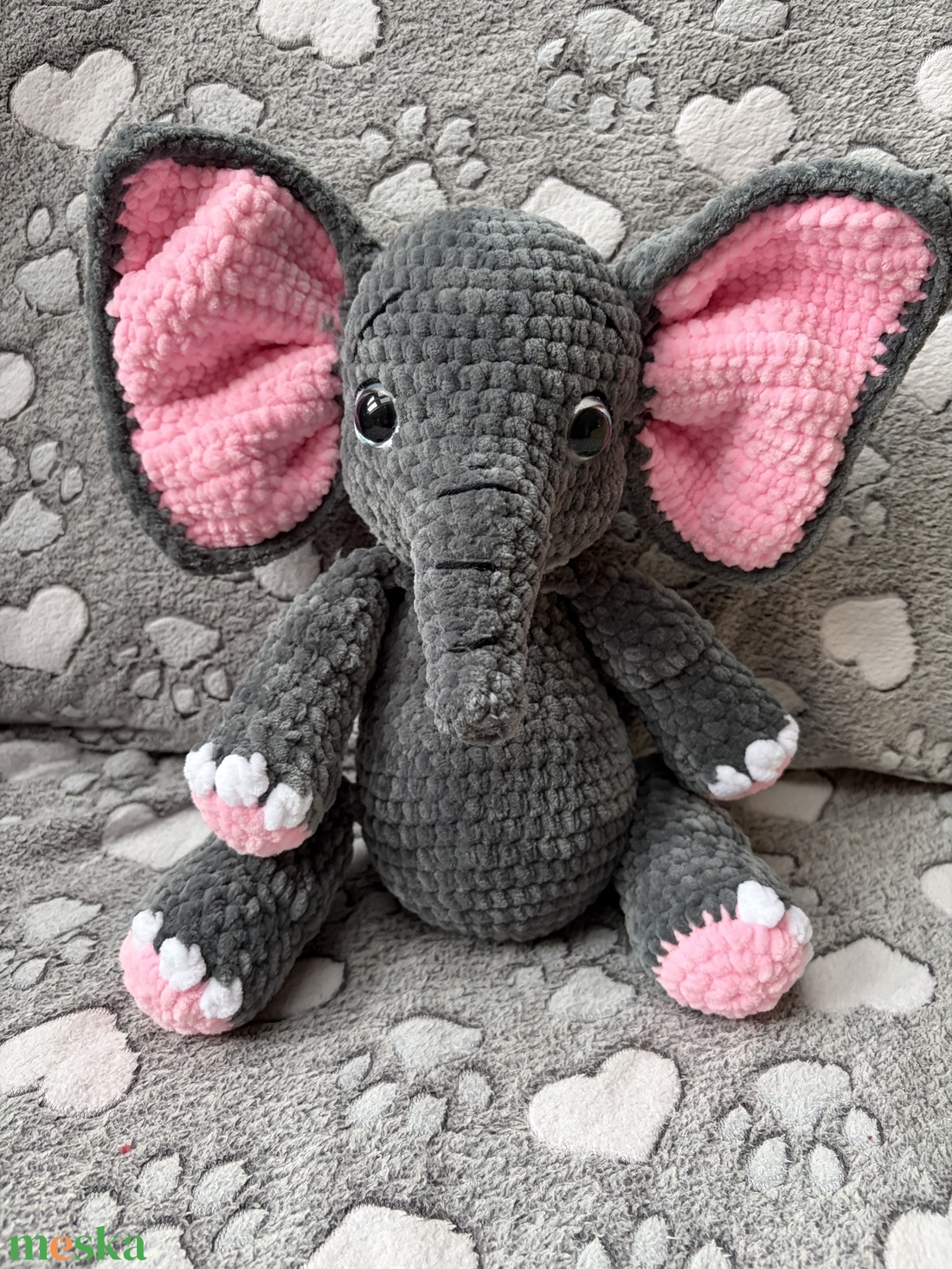 Horgolt plüss elefánt  - játék & sport - plüssállat & játékfigura - elefánt - Meska.hu