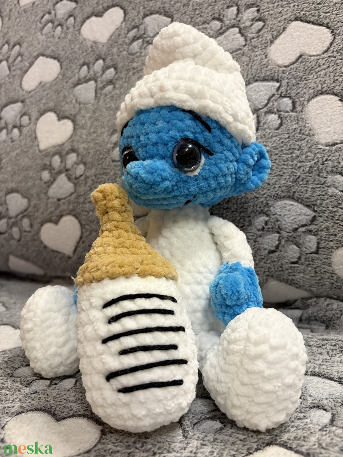 Horgolt Törpicur cumisüveggel - játék & sport - plüssállat & játékfigura - plüss mesefigurák - Meska.hu