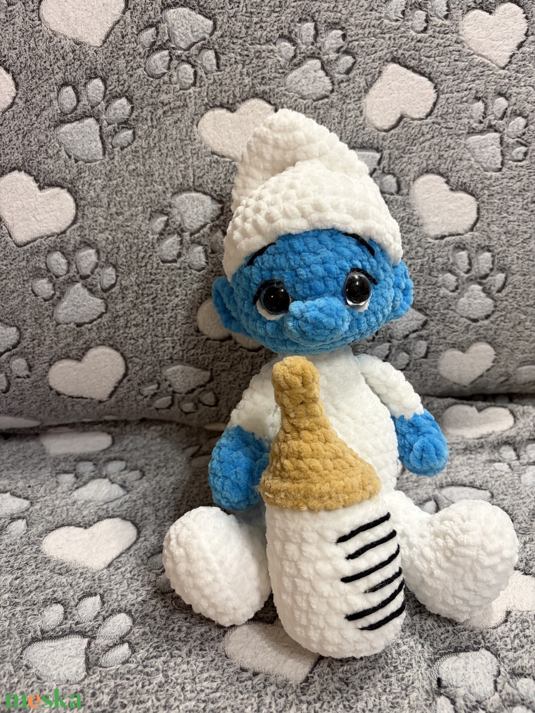 Horgolt Törpicur cumisüveggel - játék & sport - plüssállat & játékfigura - plüss mesefigurák - Meska.hu