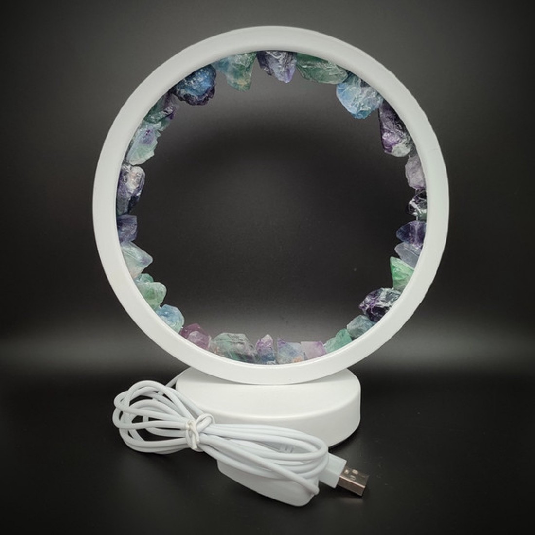 Fluorit nyers kör ásvány hangulatlámpa 21�18 cm - kellékek & szerszámok - ásvány alapanyag - Meska.hu