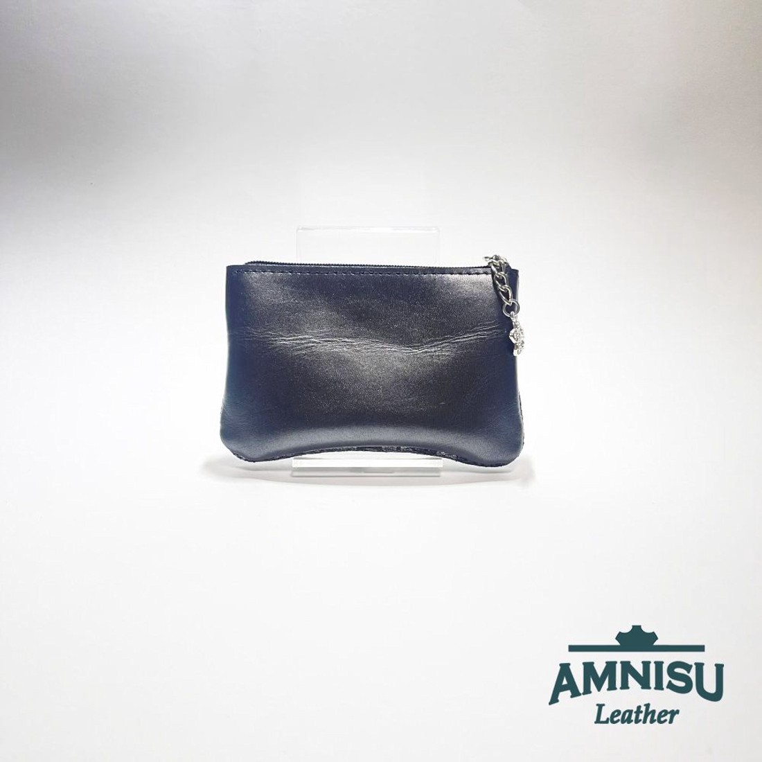 Sötét ezüst - szürke mintás ívelt egy cipzáras kulcstartó C8001 - táska & tok - kulcstartó & táskadísz - kulcstartó - Meska.hu