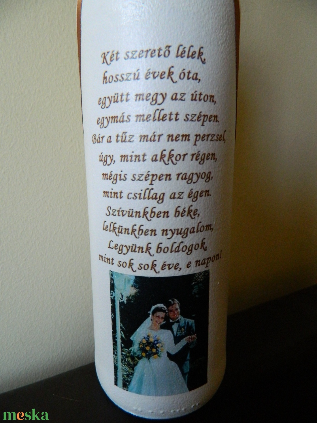 Fényképes emléküveg házassági évfordulóra, egyéb alkalomra - otthon & lakás - dekoráció - asztal és polc dekoráció - díszüveg - Meska.hu