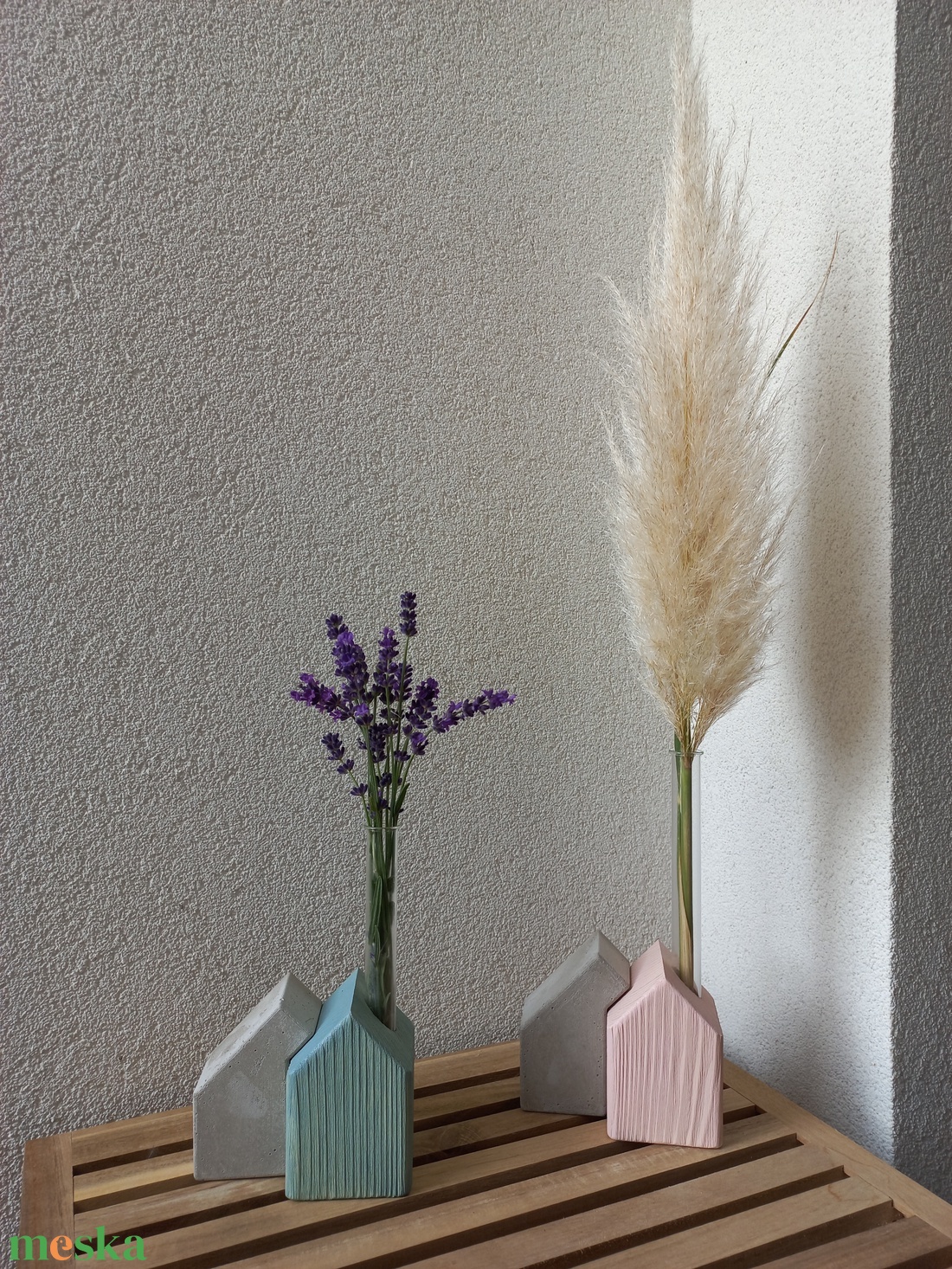 Fa s beton kishz üveg tartóval - otthon & életmód - dekoráció - asztal és polc dekoráció - dekorációs tál, tartó - Meska.hu