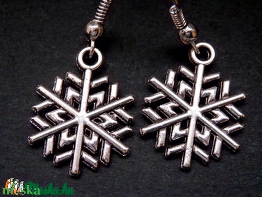 Hópehely fülbevaló 3. - ékszer - fülbevaló - lógó fülbevaló - Meska.hu