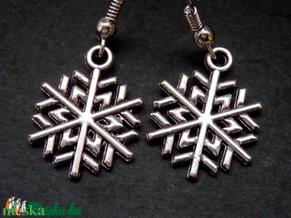 Hópehely fülbevaló 3. - ékszer - fülbevaló - lógó fülbevaló - Meska.hu
