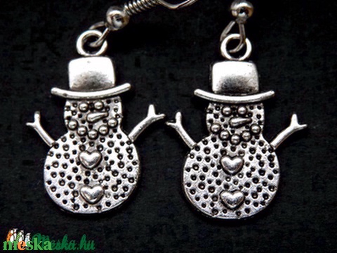 Hóember fülbevaló - ékszer - fülbevaló - lógó fülbevaló - Meska.hu