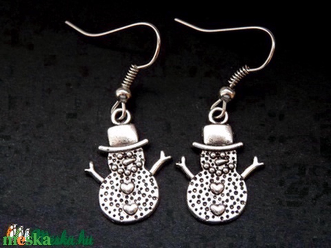Hóember fülbevaló - ékszer - fülbevaló - lógó fülbevaló - Meska.hu
