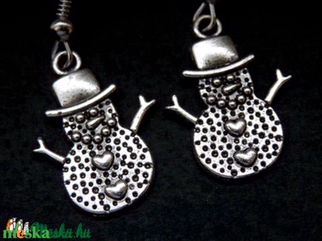 Hóember fülbevaló - ékszer - fülbevaló - lógó fülbevaló - Meska.hu