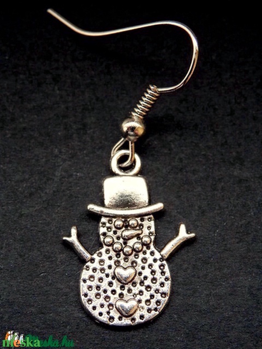 Hóember fülbevaló - ékszer - fülbevaló - lógó fülbevaló - Meska.hu
