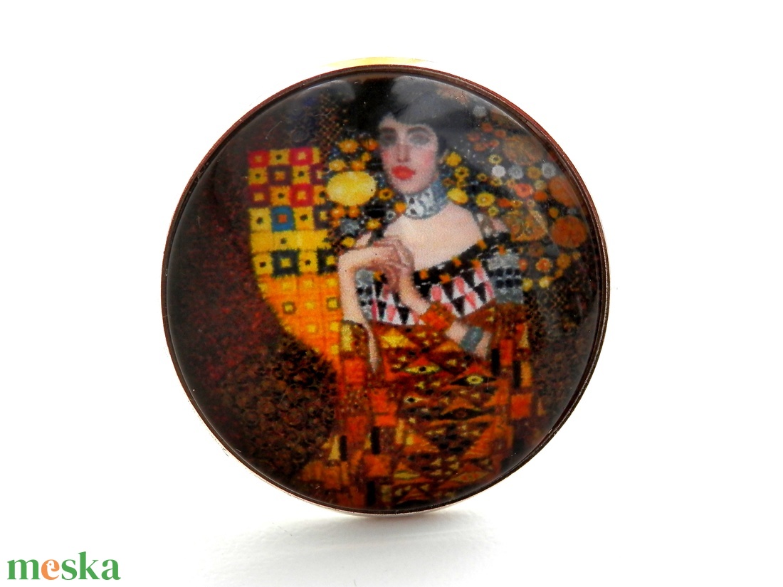 Klimt - Adele Bloch-Bauer portréja üveglencsés gyűrű - ékszer - gyűrű - üveglencsés gyűrű - Meska.hu Klimt - Adele Bloch-Bauer portréja üveglencsés gyűrű - ékszer - gyűrű - üveglencsés gyűrű - Meska.hu