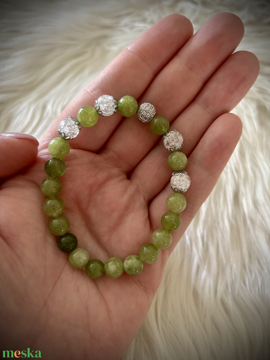 Peridot - Roppantott Hegyikristály Ásvány karkötő - ékszer - karkötő - ásványkarkötő - Meska.hu Peridot - Roppantott Hegyikristály Ásvány karkötő - ékszer - karkötő - ásványkarkötő - Meska.hu