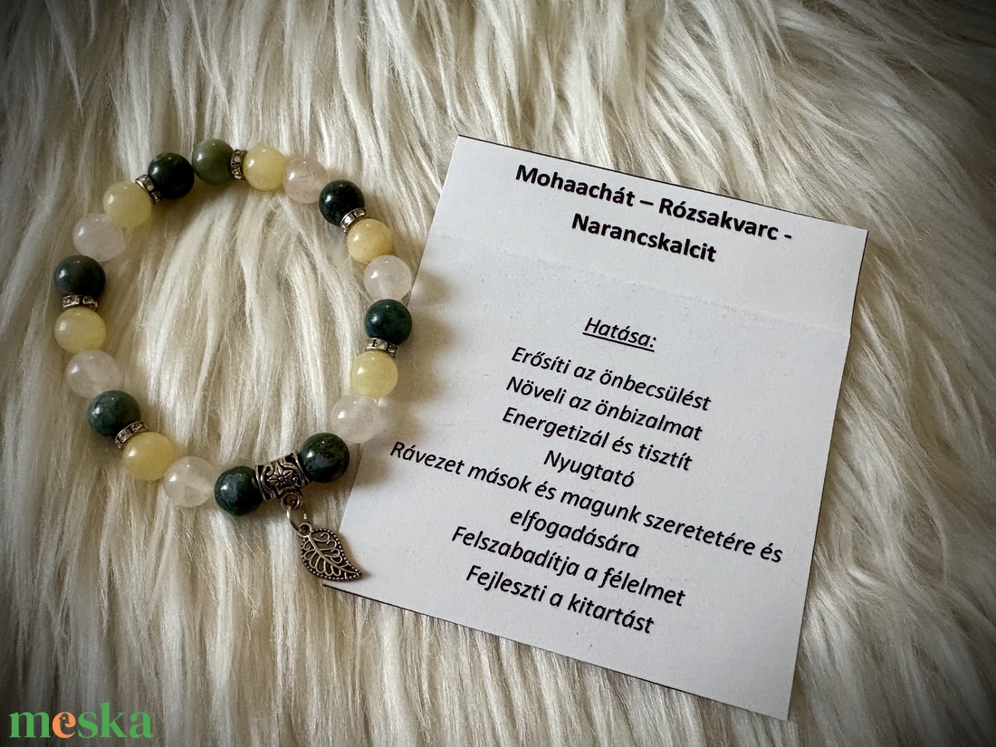 Mohaachát - Rózsakvarc - Narancs Kalcit karkötő - ékszer - karkötő - ásványkarkötő - Meska.hu Mohaachát - Rózsakvarc - Narancs Kalcit karkötő - ékszer - karkötő - ásványkarkötő - Meska.hu