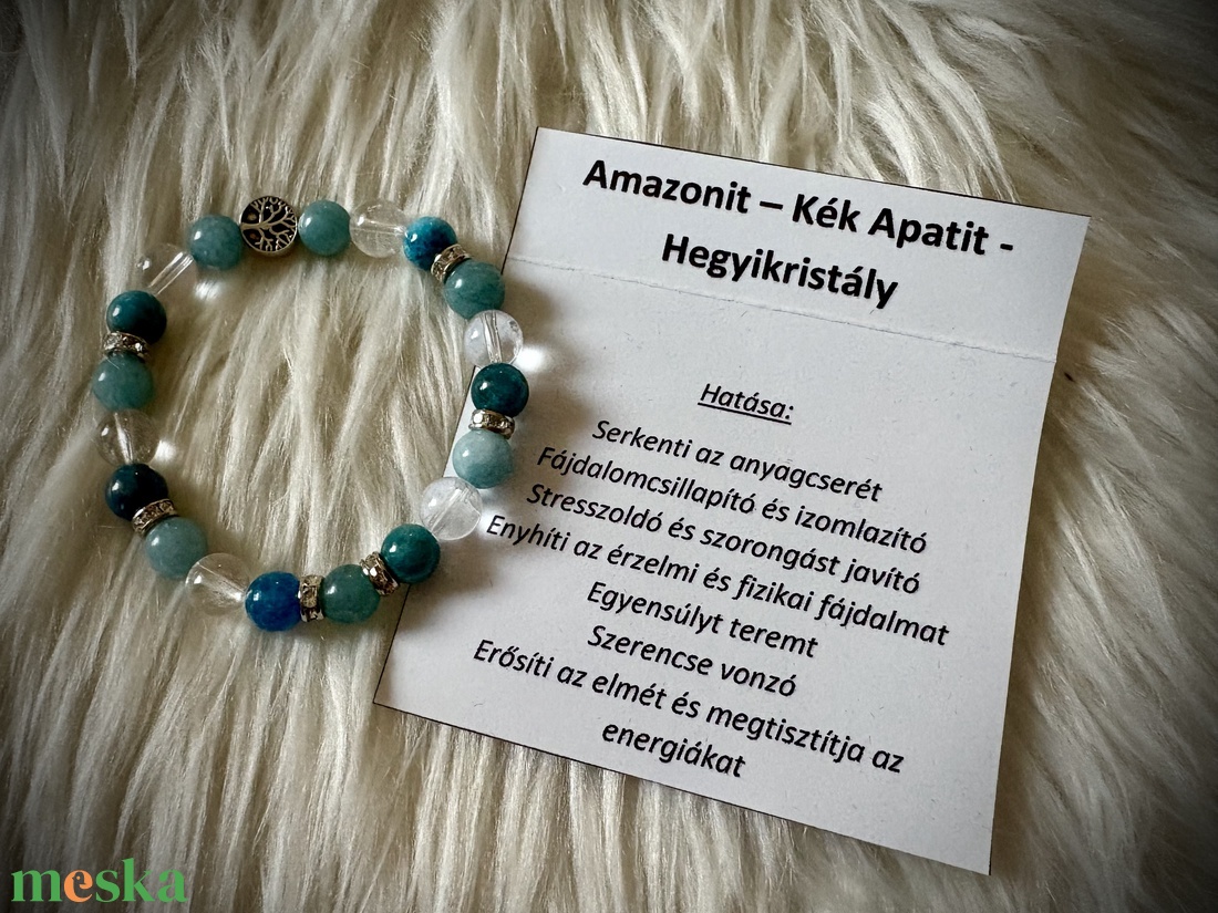 Kék Apatit - Hegyikristály - Amazonit Ásvány karkötő - ékszer - karkötő - ásványkarkötő - Meska.hu Kék Apatit - Hegyikristály - Amazonit Ásvány karkötő - ékszer - karkötő - ásványkarkötő - Meska.hu